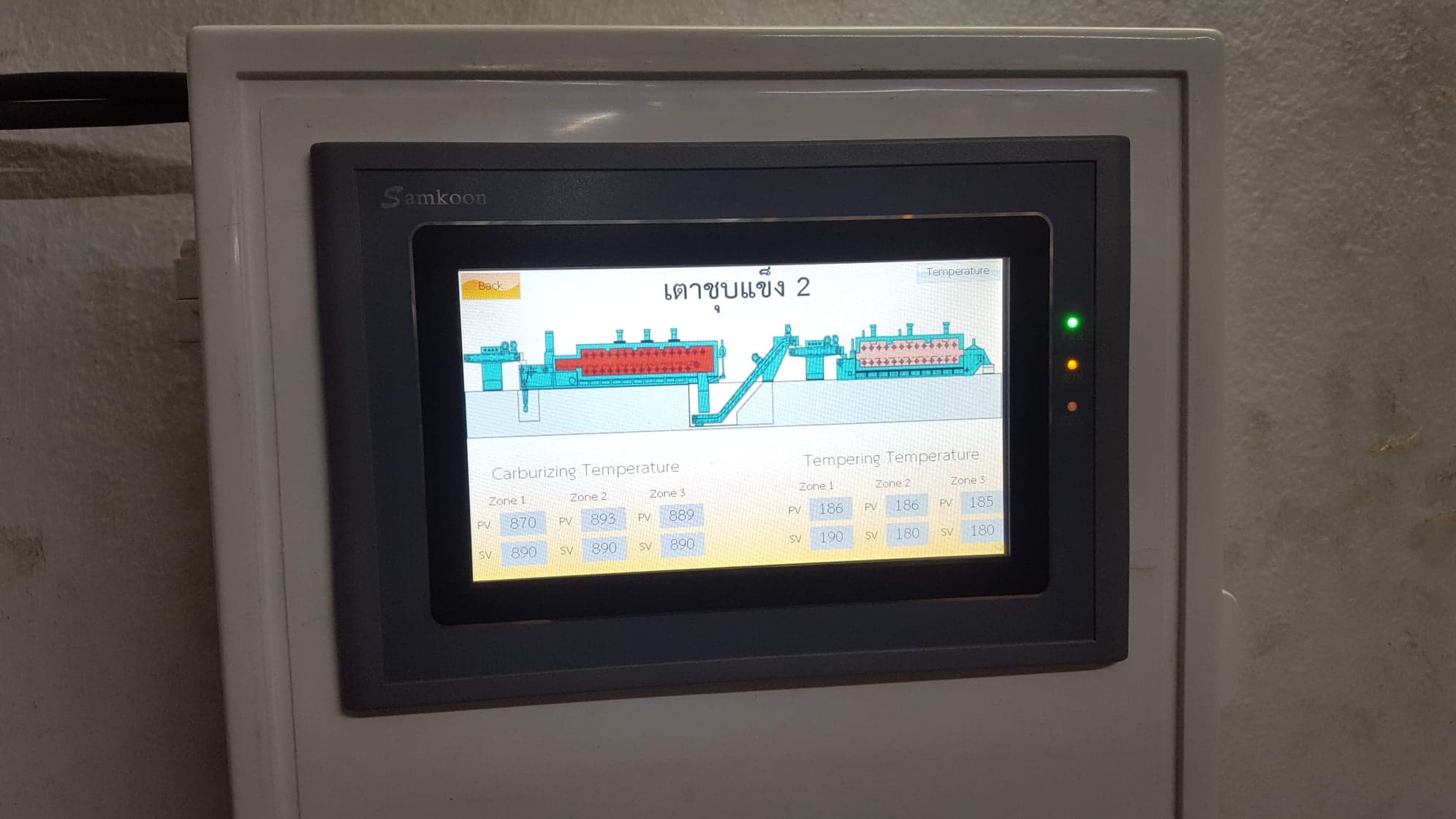 Hardening furnace HMI control panel